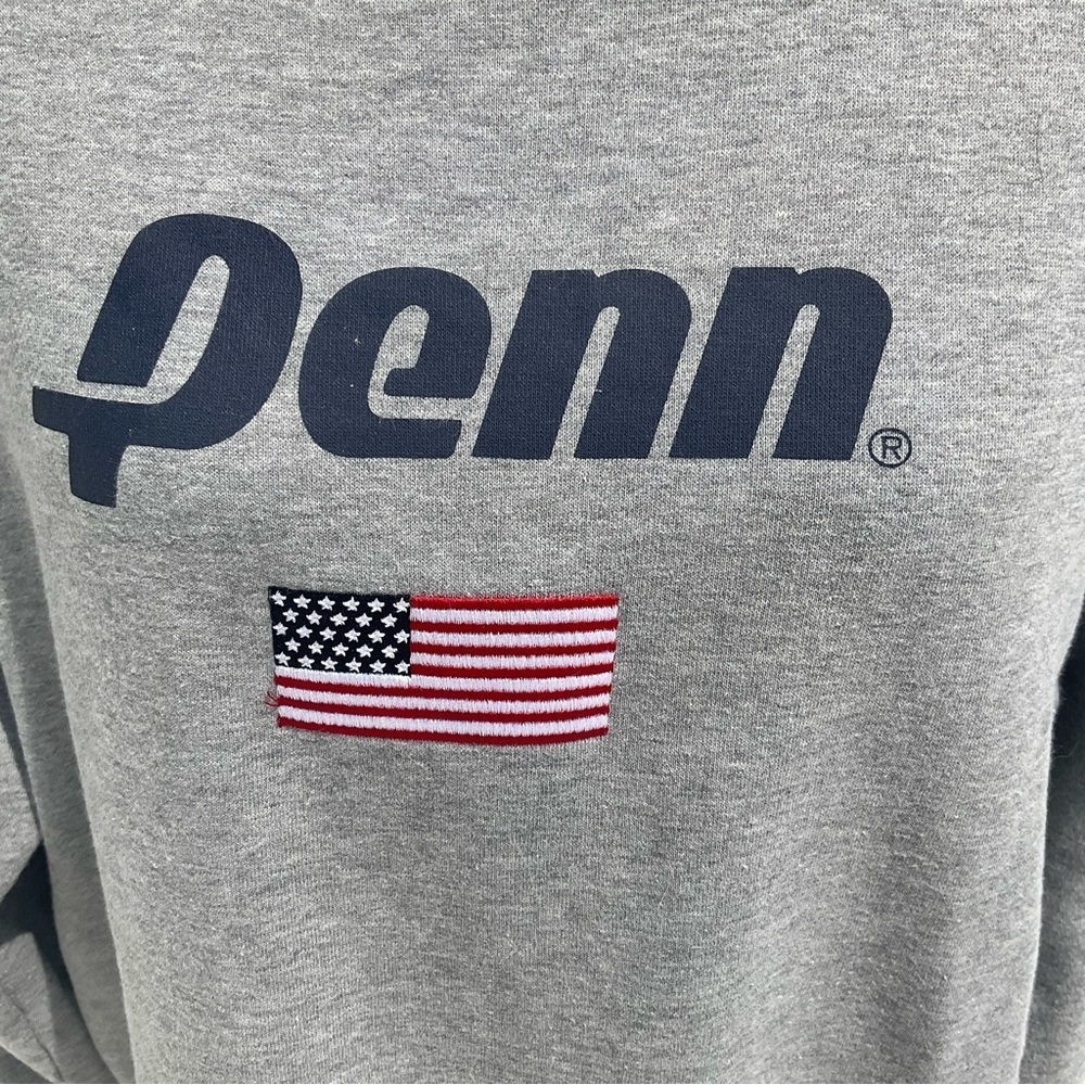 Men's Classic Vintage Feel  Penn College Style Crewneck With American Flag - Picture 8 of 8